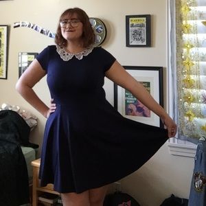 Blue Peter Pan Collar Dress